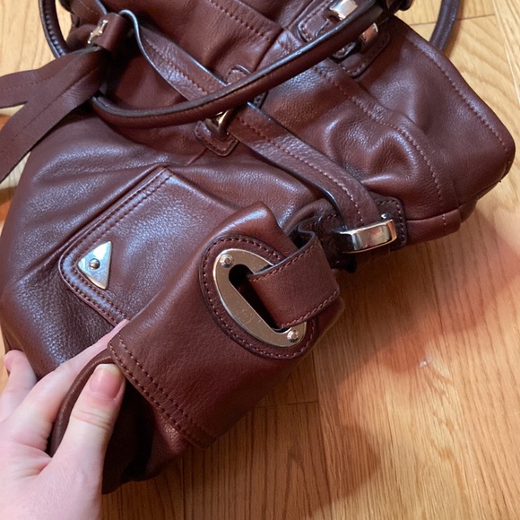 B MAKOWSKY Brown Genuine Leather Hand Bag Shoulder Satchel Bag Purse - Picture 7 of 13